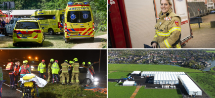 Fotocollage van de ambulance, brandweer en crisisnoodopvang