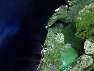 Satellietbeeld van de regio Noord-Holland Noord