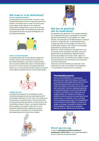 Voorbeeldweergave van de factsheet bij de handreiking bluswatervoorziening en bereikbaarheid